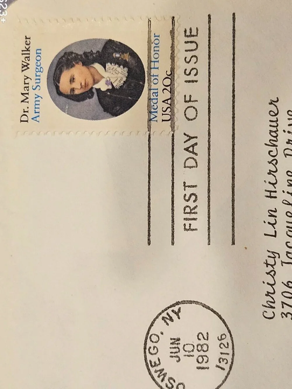 RARE COLLECTIBLE USPS 1ST DAY ISSUE DR MARY WALKER CIVIL RIGHTS LEADER STAMP FDC